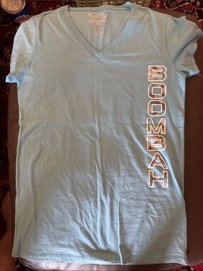 Boombah Women's Short Sleeve V-Neck Tee in Light Blue/Teal